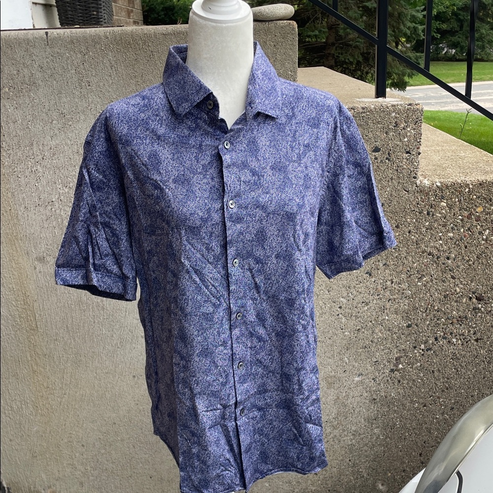 Bugatchi Blue Floral Casual Shirt